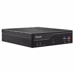 Shuttle Slim PC DH470C , S1200, 1x HDMI, 2x DP , 2x LAN, 2x COM, 8x USB, 1x 2.5", 2x M.2, fonctionnement permanent 24/7, atta ...