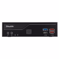 Shuttle Slim PC DH770 , S1700, 2x HDMI, 2x DP , 2x 2.5G LAN, 2x COM, 8x USB, 1x 2.5", 2x M.2, fonctionnement permanent 24/7, attaches VESA