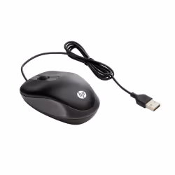 HP USB Travel Mouse, Ambidextre, Optique, USB Type-A, 1000 DPI, Noir