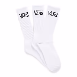 Vans XSEWHT, Chaussettes classiques, Blanc, Unisexe, 42.5 - 47, 3 pièce(s), Elastodiene, Coton, Spandex, Nylon, Polyester