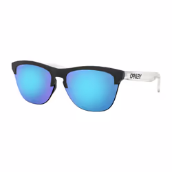 Oakley Frogskins Lite, Adulte, Mâle, Demi-contour, Noir, Transparent, Verres non polarisés, Bleu