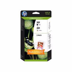 HP 301, Rendement élevé (XL), Encre à pigments, Encre à colorant, 190 pages, 2 pièce(s), Multi pack