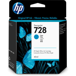 HP 728 cartouche d'encre DesignJet cyan 40 ml
