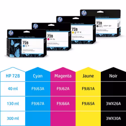 HP 728 cartouche d'encre DesignJet jaune 130 ml