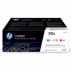 HP Cartouche 312A toner Cyan Tri-Pack, 2700 pages, Cyan, Magenta, Jaune, 3 pièce(s)