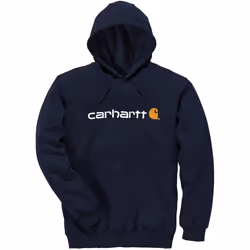 Carhartt Signature Logo Midweight Capuche, bleu, taille XS pour Hommes