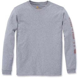 Carhartt Workwear Logo Chemise à manches longues dames, gris, taille S pour Femmes