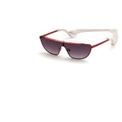 Lunettes De Soleil Rouge Brillant / Dégradé Fumée