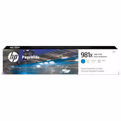 HP 981X cartouche PageWide Cyan grande capacité authentique, Rendement élevé (XL), Encre à pigments, 116 ml, 10000 pages, 1 p ...