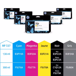 HP 727 cartouche d'encre DesignJet noire photo, 300 ml