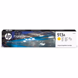 HP 913A Cartouche d’encre jaune PageWide authentique, Rendement standard, Encre à pigments, 37 ml, 3000 pages, 1 pièce(s)