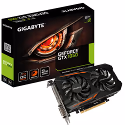 Gigabyte GV-N1050OC-2GD, GeForce GTX 1050, 2 Go, GDDR5, 128 bit, 7680 x 4320 pixels, PCI Express x16 3.0