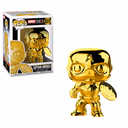 FUNKO POP! Marvel Avengers Captain America (Gold Chrome), Figurine à collectionner, Bandes dessinées