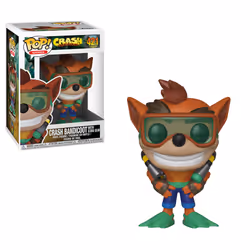 FUNKO Pop Games: Crash Bandicoot S2- Crash W/ Scuba, Figurine à collectionner, Jeu vidéo, 110 g