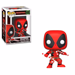 FUNKO Pop Marvel: Holiday - Deadpool W/ Candy Canes, Figurine à collectionner, Film et série TV, 110 g