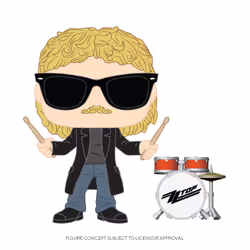 FUNKO Pop Rocks: Zz Top- Frank Beard, PVC, 0,25 an(s), 1 pièce(s), CE, Ne convient pas aux enfants de moins de 3 ans, 90 mm