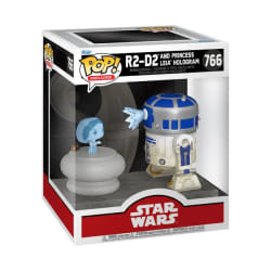 Figurine Funko Pop Deluxe Star Wars R2 D2 and Princess Leia Hologram