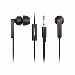 Lenovo 4XD0J65079, Avec fil, Appels/Musique, 20 g, Écouteurs, Noir
