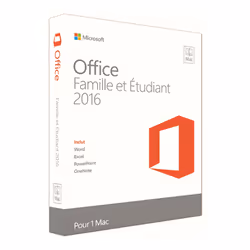 Microsoft Office Home & Student 2016 f/Mac, Office suite, 1 licence(s), Boîte, Français, Product Key Card (PKC), Mac OS X 10. ...