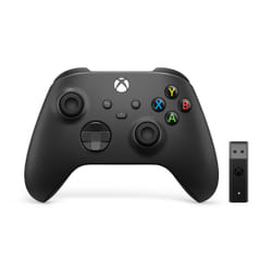 Microsoft Xbox Wireless Controller + Wireless Adapter for Windows 10 Noir Manette de jeu PC, Xbox One, Xbox One S, Xbox One X, Xbox Series S, Xbox Series X