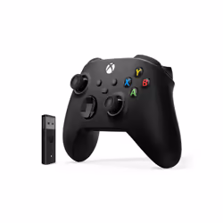 Microsoft Xbox Wireless Controller + Wireless Adapter for Windows 10 Noir Manette de jeu PC, Xbox One, Xbox One S, Xbox One X, Xbox Series S, Xbox Series X