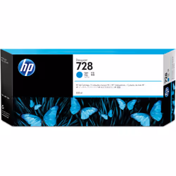 HP 728 DesignJet cartouche d'encre cyan, 300 ml, Encre à colorant, 300 ml, 1 pièce(s)