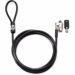 HP Câble de verrouillage principal à clé 10 mm, 1,83 m, Clé, Acier galvanisé, Noir