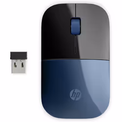 HP Souris sans fil Z3700 bleue, Ambidextre, Optique, RF sans fil, 1200 DPI, Noir, Bleu