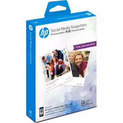 HP Social Media Snapshots Removable Sticky Photo Paper-25 sht/10 x 13 cm, Semi brillant, 265 g/m², Blanc, 25 feuilles, HP Off ...