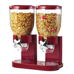 Honey-Can-Do KCH-06125 boîte hermétique alimentaire Ovale Distributeur 1 L Chrome, Rouge