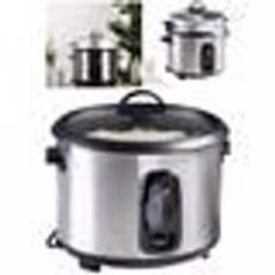 Cuiseur à riz et PANIER vapeur en inox Capacité 1.8L avec Couvercle transparent avec évaporateur