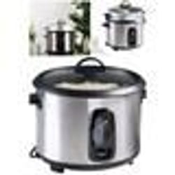 Cuiseur à riz et PANIER vapeur en inox Capacité 1.8L avec Couvercle transparent avec évaporateur