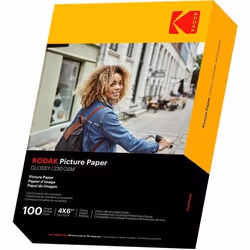 KODAK 9891164 - 100 feuilles de papier photo 230g/m² brillant Format A6 (10x15cm) Impression Jet dencre