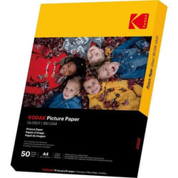 Pack 50 feuilles de papier photo brillante Kodak pour imprimante à jet d'encre - TU