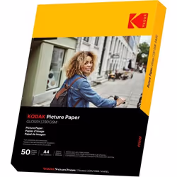 KODAK 9891267 - 50 feuilles de papier photo 230g/m² brillant Format A4 (21x297cm) Impression Jet dencre
