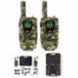 Set de 2 Talkie-Walkie Portée Camouflage portée 8 km 8 canaux VOX 2 Appareils Sortie casque + 2 Casques Push to Talk + Malett ...