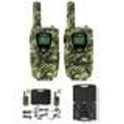 Set de 2 Talkie-Walkie Portée Camouflage portée 8 km 8 canaux VOX 2 Appareils Sortie casque + 2 Casques Push to Talk + Malette