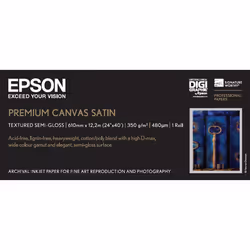 Epson Toile Premium Canvas Satin 350g 24" (0,610x12,2m), Satin, 350 g/m², Blanc, SureColor SC-T7200D SureColor SC-T7200 SureC ...