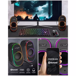 Enceintes PC Bluetooth 5.1 - FANATIC - FANATIC 500 - 12W - RGB - Contrôle du Volume