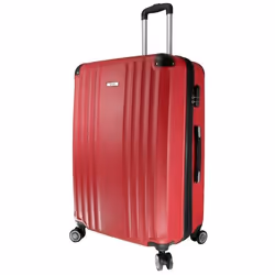 Valise Rigide VIDA VR610B - Rouge - Grand - 4 roulettes - Doubles Roues - Cadenas TSA