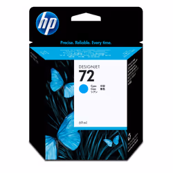 HP Cartouche d'encre cyan clair n°72 69-ml avec encre Vivera, Rendement standard, Cyan, Encre à colorant, 1 pièce(s)
