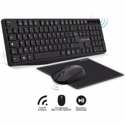 Pack 3en1 - Elite - Clavier et souris sans fil - 12 touches raccourcis - 800/1200/1600 DPI - Noir