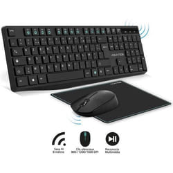 Pack 3en1 - Elite - Clavier et souris sans fil - 12 touches raccourcis - 800/1200/1600 DPI - Noir