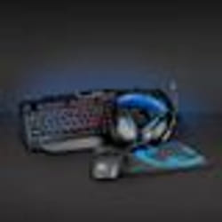 Kit de périphériques - AZERTY - Noir/Bleu - Clavier rétroéclairé - Casque - Souris et tapis de souris