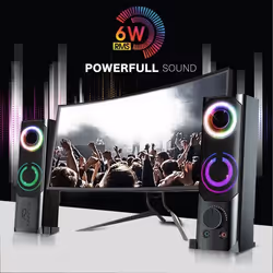 Pack denceintes - SOUNDPHONIC - 2 enceintes - 6W RMS - USB 2.0 - RGB LED