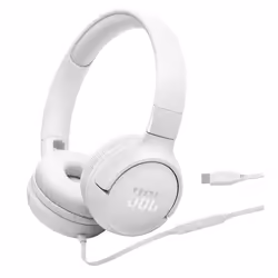 JBL Tune 520C USB-C, Avec fil, Appels/Musique, 10 - 40000 Hz, 150 g, Écouteurs, Blanc