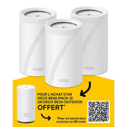 TP-Link Deco BE68 (3-pack) Tri-bande (2,4 GHz / 5 GHz / 6 GHz) Wi-Fi 7 (802.11be) Blanc Interne