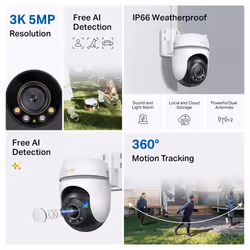 TP-Link Tapo TC43(EU) V2 Sphérique Caméra de sécurité IP Intérieure et extérieure 2880 x 1620 pixels Plafond/Mur/Poteau - Vue supplémentaire 5