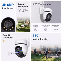 TP-Link TAPO C530WS caméra de sécurité Tourelle Caméra de sécurité IP Extérieure 2880 x 1620 pixels Mur - Vue supplémentaire 5