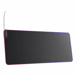 HYTE CNVS, Noir, Monochromatique, Polyester, Polyuréthane, Caoutchouc, Alimenté par port USB, différent, Tapis de souris de j ...
